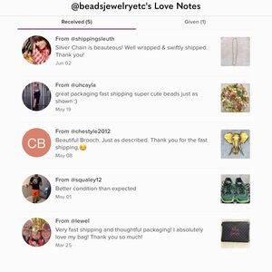 @beadsjewelryetc Love Notes